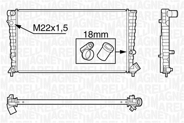 MAGNETI MARELLI Радиатор, охлаждение двигателя 350213118400